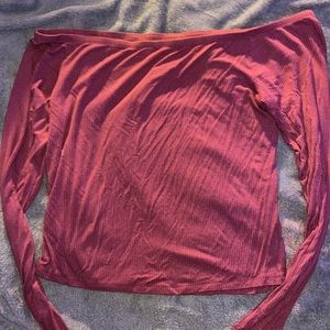 off the shoulder long sleeve set